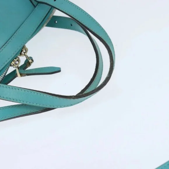 GUCCI Hand Bag Leather 2way Turquoise Blue Gold 309614 Auth 149064 - Picture 7 of 16